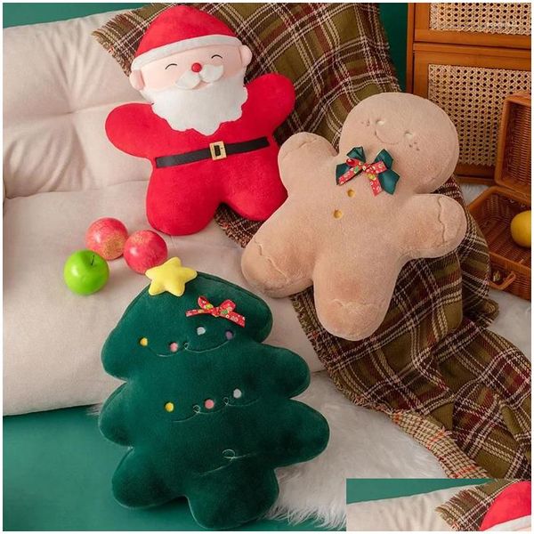 Kissen/Dekokissen, Kissen, Weihnachten, niedlich, Heimtextilien, Baum, Weihnachtsmann, Schneemann, Puppe, Sofa, Stuhl, Dekoration, Dekoration, Drop-Lieferung, Dhe6Q