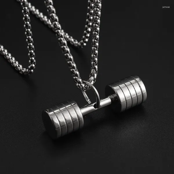 Anhänger Halskette Herren- und Frauensportarten Fünf-stufige kleine Dumbbell Halskette Fitnesspaar Trendy Motorrad Geschenk Schmuck Schmuck