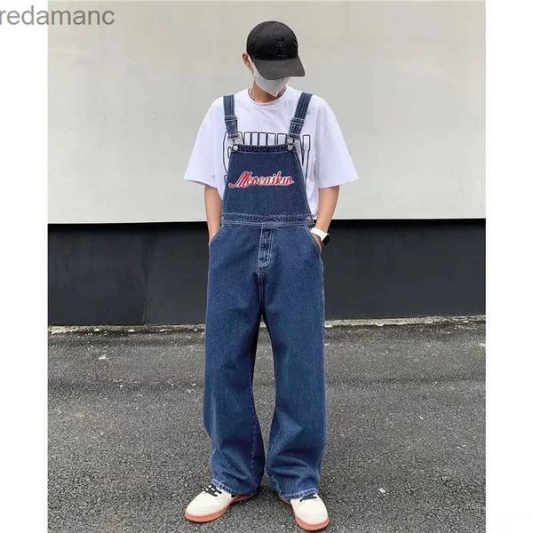 Jeans masculino jeans jumpsuits homens homens americanos bordados jeans de jeans masculas vintage jean nova rua lisa lisa de perna larga calça yq231221