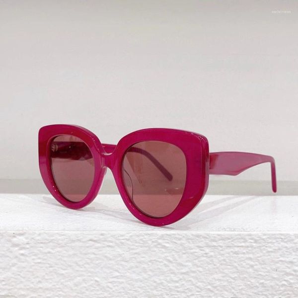 Солнцезащитные очки высокого качества, женская оправа «кошачий глаз» 40100F, модный показ, мужские очки в стиле ретро, розовые, красные, желтые, синие, серые, 6 цветов