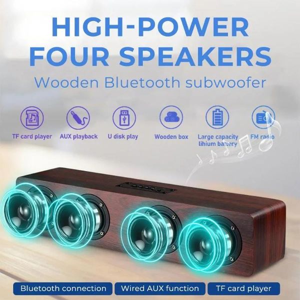 Alto-falantes Bluetooth Speaker Subwoofer Bluetooth Speaker BT5.0 50 * 9 * 9cm Home Theater Systmes FM Portátil Universal