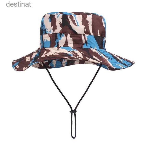 Chapéus de balde largura Chapéus de balde homens mulheres esportes ao ar livre escalam camuflagem de camuflagem de viagem Capro solar Cap de verão UNISSISEX SUNS DOLTA DOL