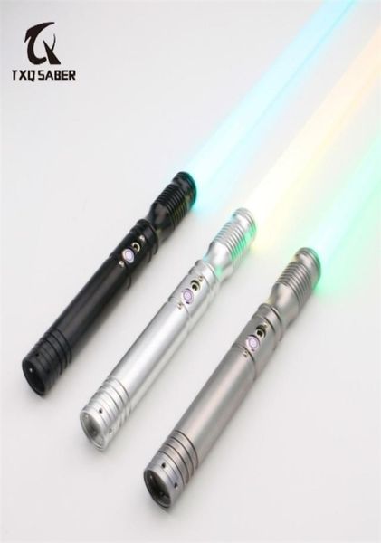TXQSABER Heavy Dueling FOC Металлическая рукоять RGB Световой меч FX Force 12 Цвет 10 SoundFonts Blaster LockUp Light Лазерный меч Рождественская игрушка 2207004148