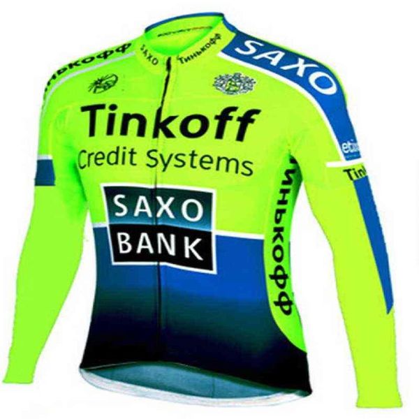 2021 neue Tinkoff Radfahren Jersey Langarm Ropa Ciclismo Team Herbst Fahrrad Kleidung Fahrrad Hemd Maillot MTB Kleidung Jacke H22042285F