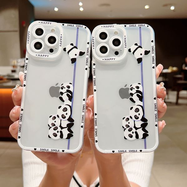 Capa para celular Panda Apple 14 iPhone13promax soft shell 7Plus8P pacote completo de silicone anti-queda