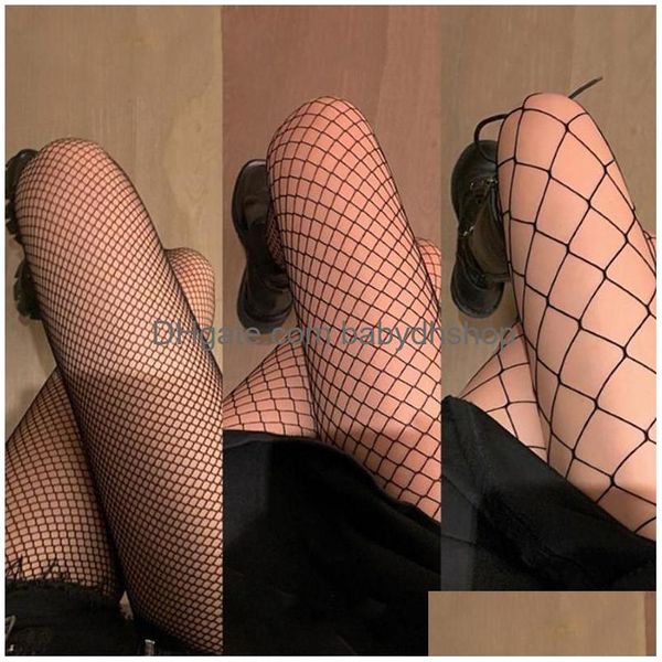 Calzini sexy da donna calze a rete lunghe pesci pesce collant reti mesh nylon pieghevole per la pelle di lingerie coscia calza alta consegna goccia dh7gu