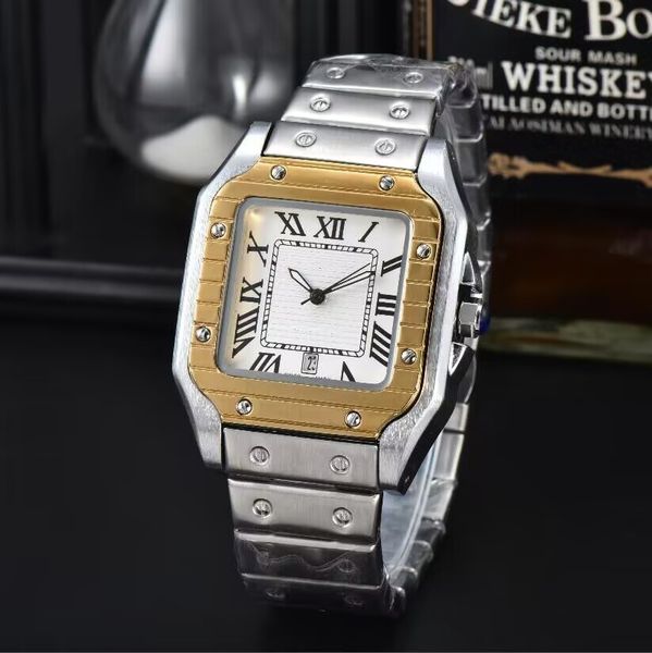 Top brand Wristwatches Men's Women's TANK watches Classic Panthere Square Rome dial Quality Quartz movement Watch 126043XX Premium Bracelet 5077 wrist-watchs