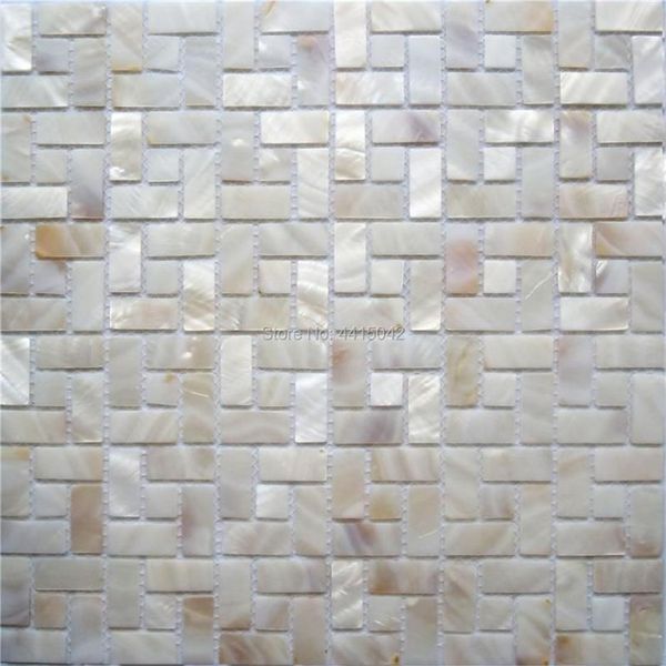 Wallpapers Natural Mãe de Pérola Mosaico Telha para Decoração de Casa Backsplash e Parede do Banheiro 1 Metro Quadrado Lote AL104324T