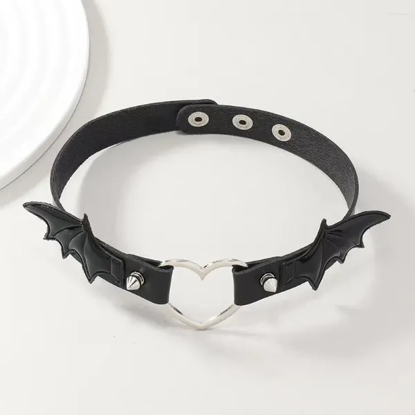 Halsband Fledermaus Gothic Leder Halskette Halloween Vampir Persönlichkeit Nietenkragen Weihnachten Liebhaber Halskette