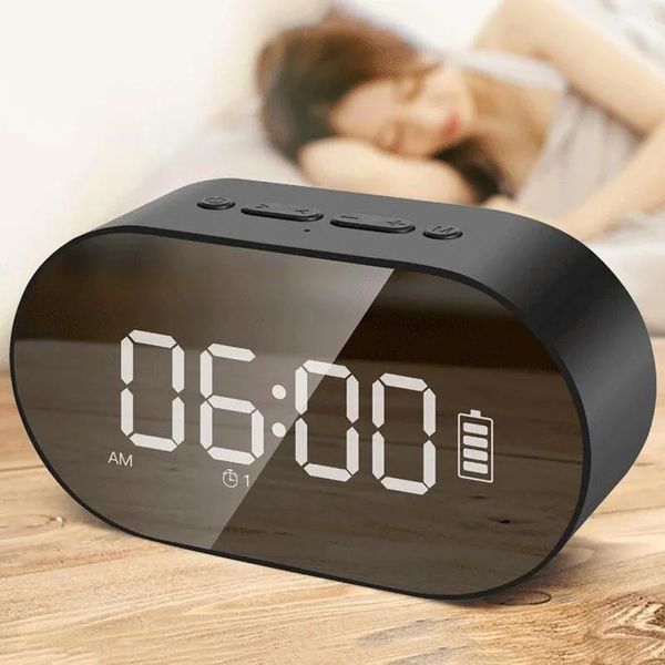 Altoparlanti P1 ANCHE BLUETOOTH Display Display Digital Mirror con scheda TF AUX USB Flash Disk FM Home Office HIFI Altoparlante HIFI portatile