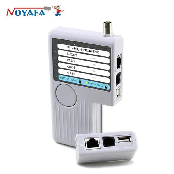 PARTI NOYAFA NF3468 4 in 1 Tester per cavi di rete Remoto BNC RJ45 RJ11 Tester cavi per manici USB per cavi UTP Tracker 9v Alkalin