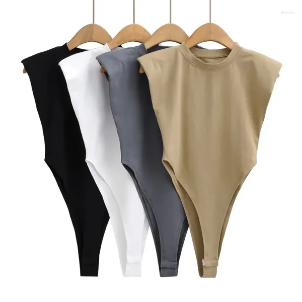 Camisoles tanques jumper corpo terno feminino casual sexy magro praia menina bodysuit sólido marca roupas sem mangas uma peça outfit