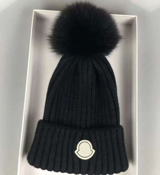 Beanie/Kafatası Kapakları Tasarımcı Sonbahar ve Kış Örgü Beanie Erkekler Kadın Gündelik Şapkalar Yüksek Kişilik Şapkalı Örgü Kalın Sıcak Sahte Kürk Pom Beanies Şapkalar A