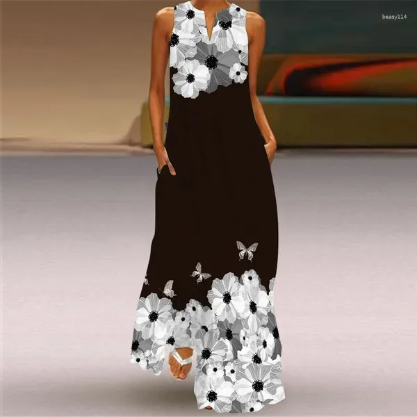 Vestidos casuais moda vestido de flor 3d para mulheres chiques bohemian sexy deco