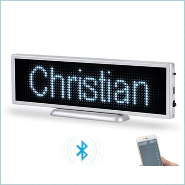 Módulos LED Módulos P3 Bluetooth Sinal Recarregável 16X64 Pixels Painel de exibição de rolagem programável para loja Desktop ou pendurado Drop Deli