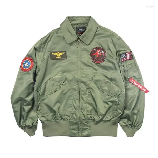 Гоночные куртки весеннее на открытом воздушном модном байкере мотоцикл надеть CWU-36p бомбардировщик военного бомбардировщика.