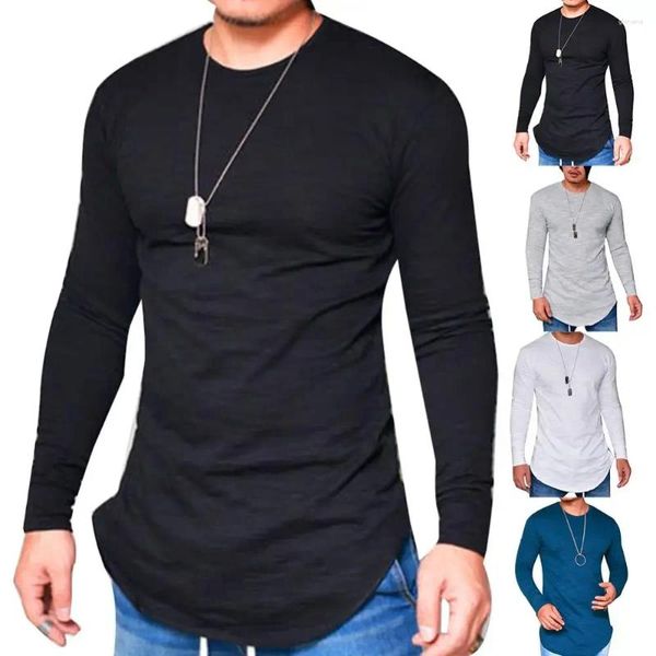 Herren-T-Shirts Herbst Winter Shirt Männer niedriger Preis Langarm männliche T-Shirts Slims O-Neck Solid Clothing T-Shirt Street lässige Baumwollpullover