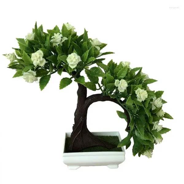 Dekorative Blumen künstliche Blumenbäume Innen Desktop Dekoration Simulation Bonsai Rose Baum gefälscht mit Töpfen