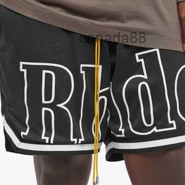 Tasarımcı Giyim Kısa Rahat Rhude Mektubu Spor Örgü Çizme Şortları Serin Şerit Ekle Erkekler Trendi Basketbol Pantolon Joggers Sports Giyim Frx8
