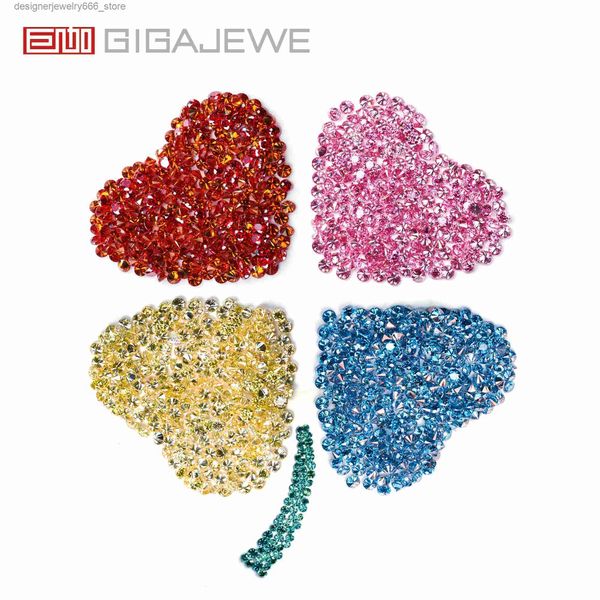 Loose Edelsteine ​​Moissanite Pink gelb rot blau VVS1 Runde Mini -Größe Loous Diamond Test Passing Gemstone Design Pretty Schmuck Q231222