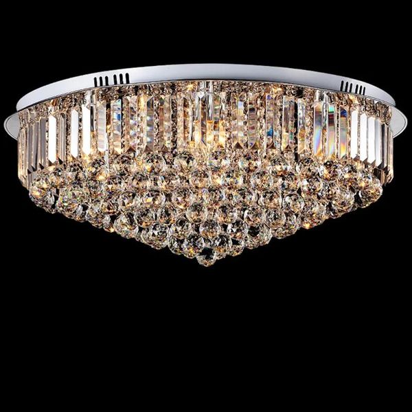 Lampada LEDELIERS LED Crystal Affermazione Round Round E14 Lampada per montaggio lampadario K9 Crystal Cromo Cromo a sospensione Luce per soggiorno per soggiorno