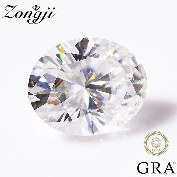 Zongji oval kesilmiş gevşek taş 03 ila 80ct Süper Beyaz D renk VVS sınıfı Gra Pass Diamond Tester laboratuvar mücevher 231221