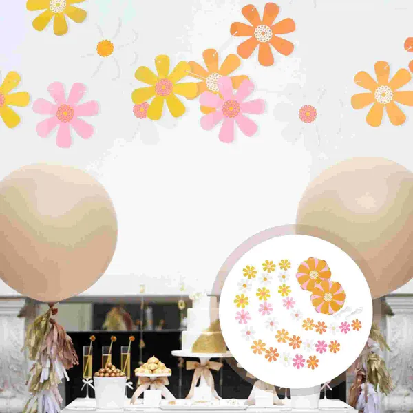 Decoração de festa 5 PCs Small Daisy Wreath Wreath Banner Decorações de sala de aula Decorações de flores de guirlanda Bunning Annorning