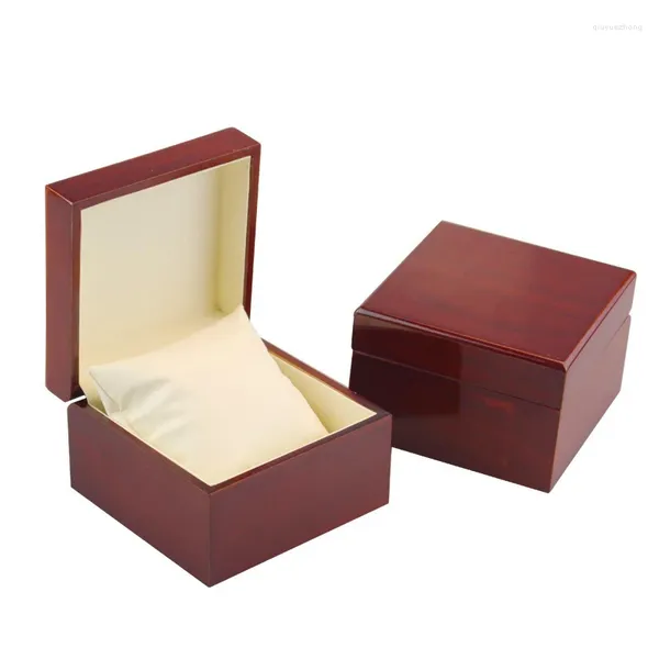 Caixas de relógio Caixa de madeira de moda 1pc com travesseiro de exibição Organizador de suporte para o armazenamento de joias de pulseira