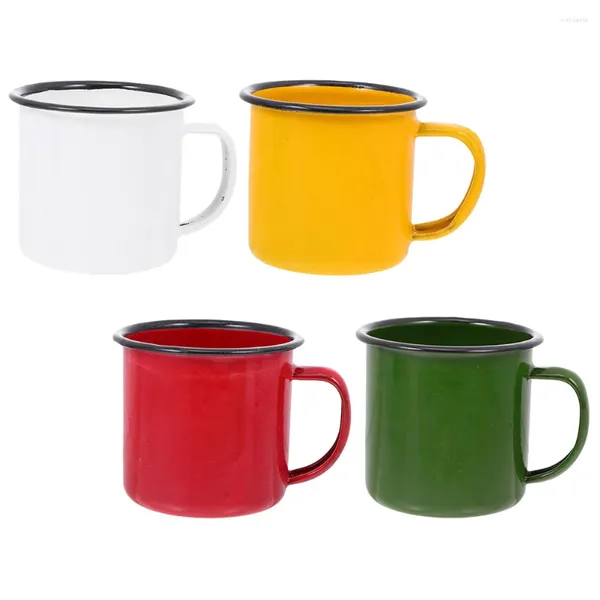 Weingläser 4 Stcs Emaille Becher für Reisen Kaffee Chinesische traditionelle Tassen Set Tee Trinkbecher Wasser Glas