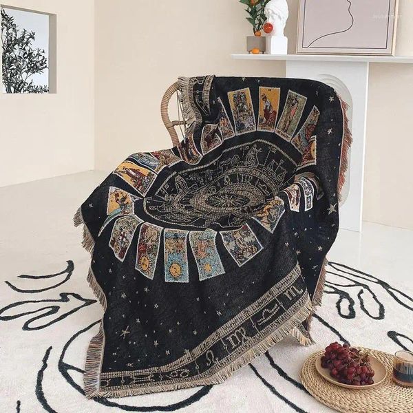 Cobertores Bohemian Throw Blanket dobrável boho tapetes xadrez decorativo para sofá -cama de yoga tapete de yoga