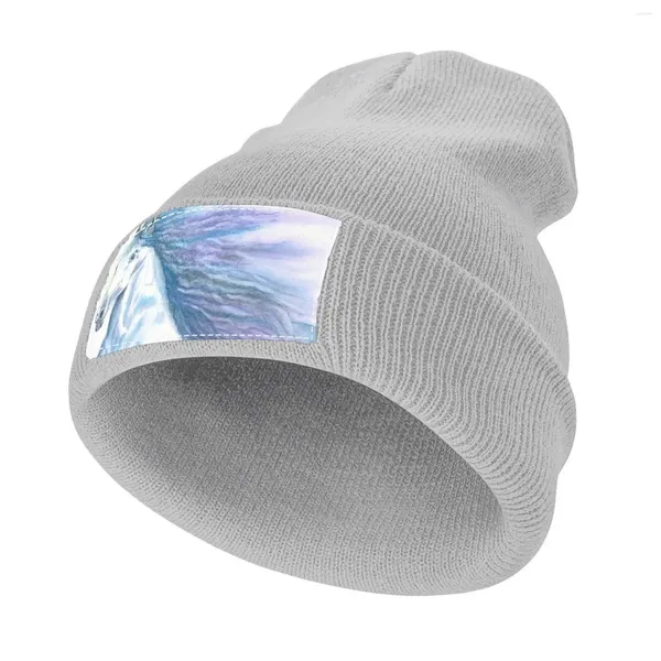Berets Mystery Horse mit blau und lila Mähne gestrickter Kappe Western Hats Sunhat | -f- | Streetwear -Hut für Männer Männer