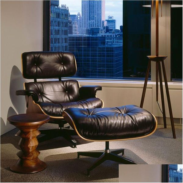 Móveis de sala Eames Cowe Pu dermis girar rolamento chaise lounge nórdico single designer cadeira de sofá simples lazer moderno gota d dhbhk