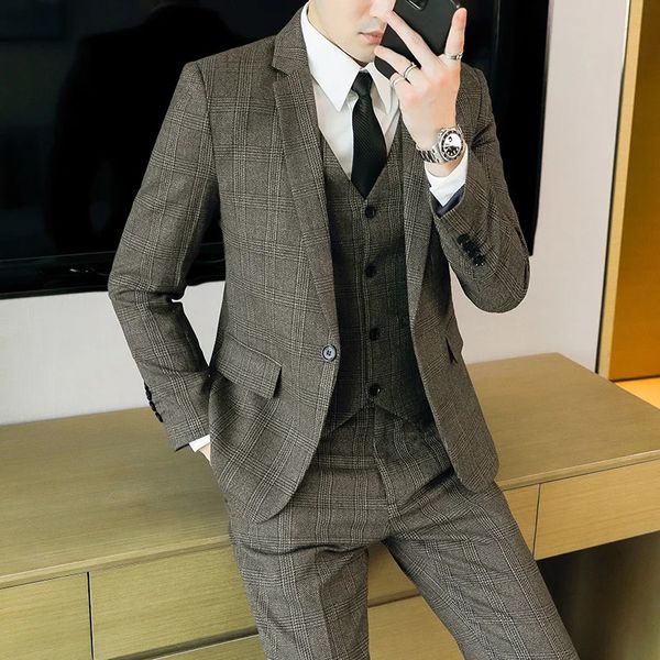 Высококачественные костюмы брюки мужские стильные и красивые 32 куски Smart Casual Four Seasons Polyester 231221