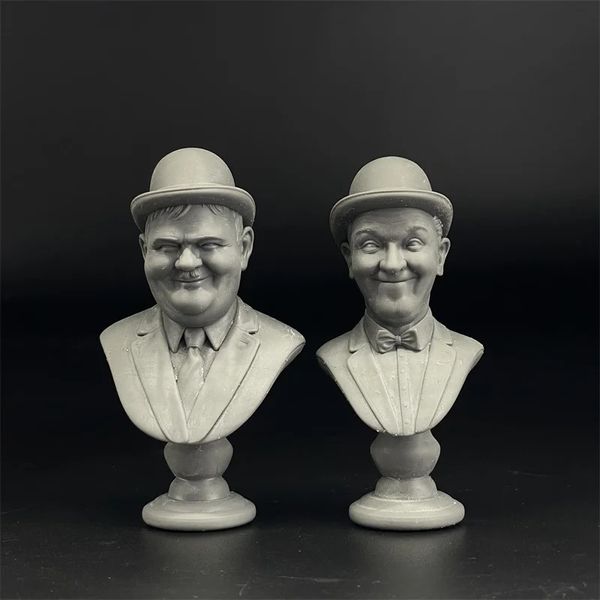 1/10 Scala Resina Bust Laurel e Hardy Figure non verniciate Modello Resina Figurine Collezione in miniatura 231222