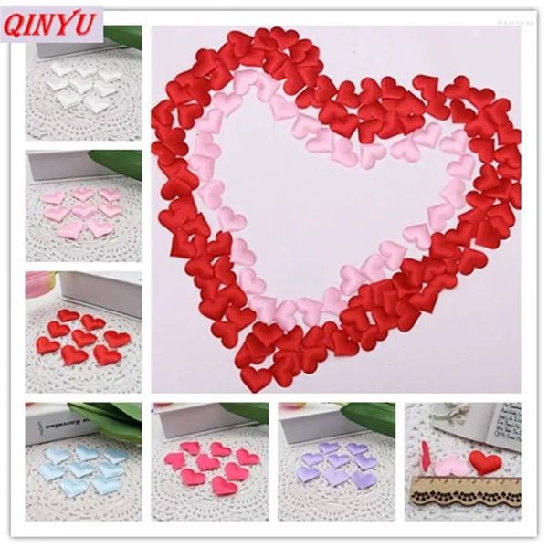 Fiori decorativi 2 cm 500pcs/lotto tessuto a forma di cuore a forma di cuore petali di fiori artificiali disperde per decorazioni per decorazioni per decori fai da te