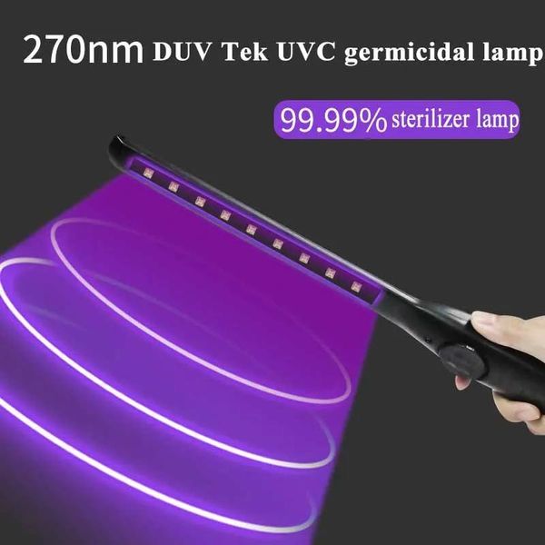 Luzes novas handheld UVC Desinfecção Stick Stick Recarregável LED Wand Wand UV Lâmpada germicida Germes Bactérias Luz de desinfecção assassina