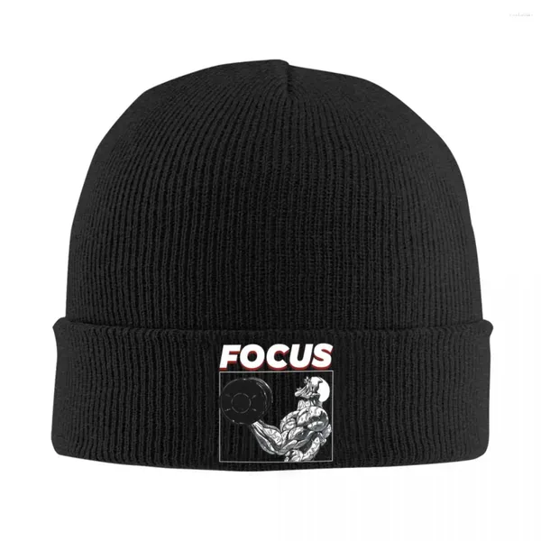 Boinas Jack Hanma Foco Ribe Knit Feanie para UNissex Lrife The Barbell Warm Winter Skullies Caps de malha