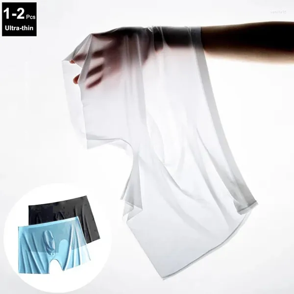 Underpants Ultra-dünne Unterwäsche sexy transparent 2023 Mesh Ice Silk Herren Boxer Shorts Naked nahtloses Plus-Size-Boxershorts Männer