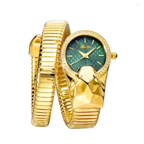 Orologi da polso uthai w105 orologio per donne leggero lussuoso braccialetto di serpente in metallo impermeabile tigre tiger testa unica ladies ladies orologi