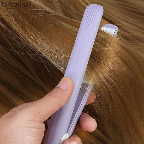 Colinhos de cabelo alisadores mini chapas planas para viajar alisadoras de cabelo pequeno portátil endireitar ferro homens homens homens rápidos fáceis de cabelo curto stylingl231222