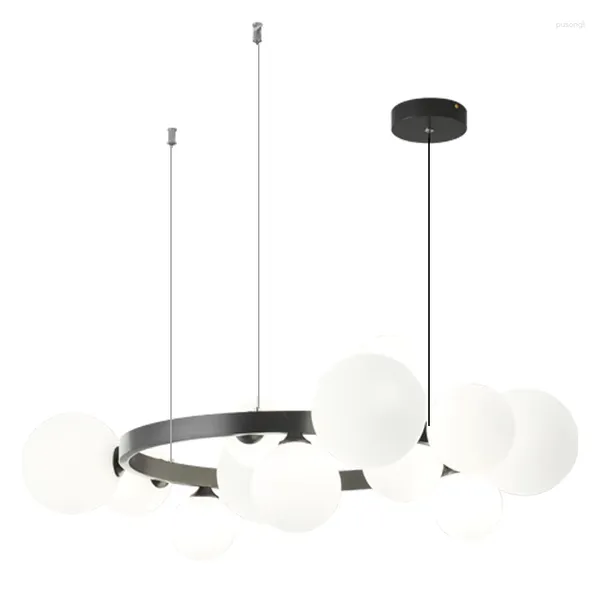 Anhängerlampen moderne Luxus -Wohnzimmer Kronleuchter Kupfer Dekoration Decke Himmelampe für Hall Schlafzimmer Loft Küche Weißglas LED LED