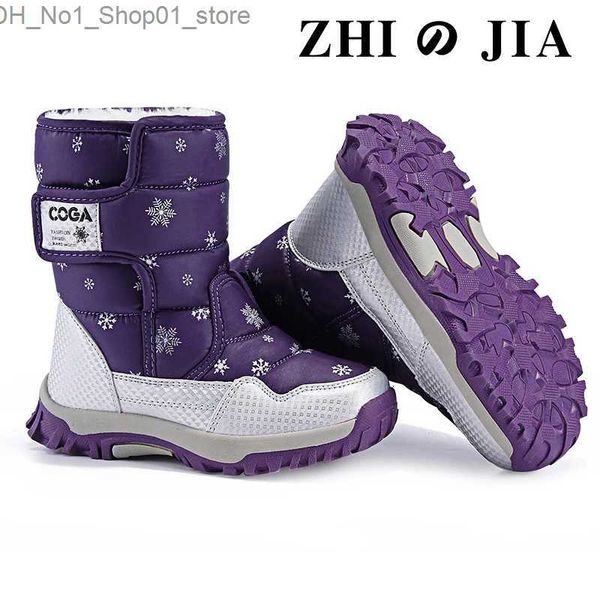 Athletic Outdoor New Winter Fur Girls Boots Snow Botas de inverno SLIP SLIP SLATE COLO SAPATOS CUHK Little Kids Autumn Winter Boots 27-39 Q2312222