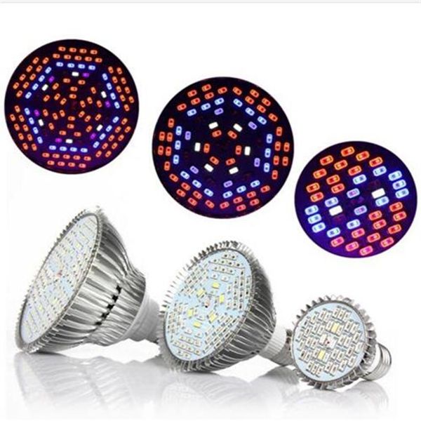 LED Grow Lights 30W 50W 80W Tam Spektrum LED Bitki Büyüme Lambaları E27 LED Bahçecilik Bahçe Çiçekli Hidroponik Sy215p için Işık Büyür