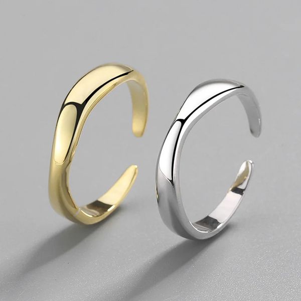 Anelli di banda S925 Sterling Silver Coppia Ring Fashion Simple Smooth Face Giappone e coreano Coppia di gioielli dal vivo semplici 231222 231222