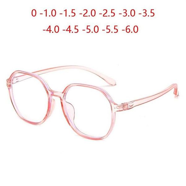 -100 -150 bis -600 süße ovale Myopes Lunettes Modestudent Minus Abschluss Diopter Brille schwarz rosa transparentes Rahmen Sonnenbrasse2204