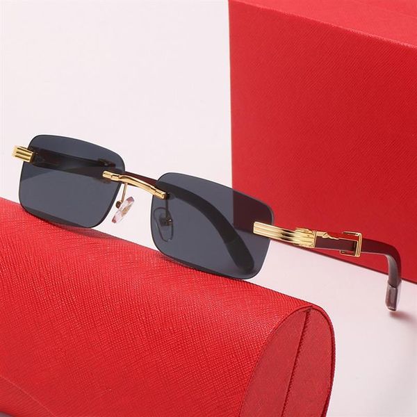 Designer occhiali da sole Donne 318616 Carti Temple in legno Framme colorate classiche per occhiali 7 colori protezione radiazione2709