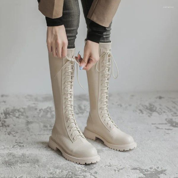 Boots Women High Brand Designer Женская платформа на молнии Snow Ladies Winter Long Riding Botas de Mujer