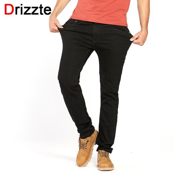 Drizzte Men039s Kot Siyah Yüksek Streç Denim Marka Erkekler Kot Boyut 30 32 34 35 36 38 40 42 Pantolon Pantolon S9132301041