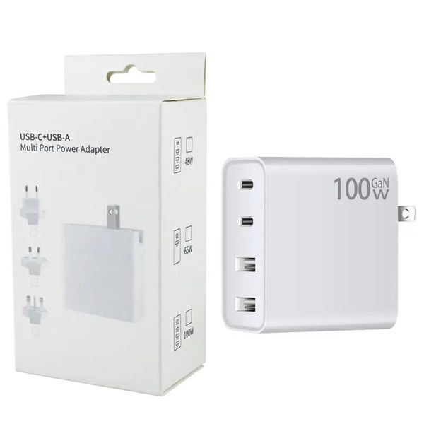 Chargers Complone Chargers US EU AU UK Зарядное устройство 100W USB Type C PD быстрое зарядное устройство с быстрой зарядкой 4,0 3.0 USB -зарядное устройство для MacBook LA