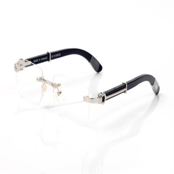 Fashion Wooden Hardware occhiali senza cornine uomini uomini da donna Donne che lettura occhiali occhiali occhiali Black Buffalo Horn Lunettes Fem295f